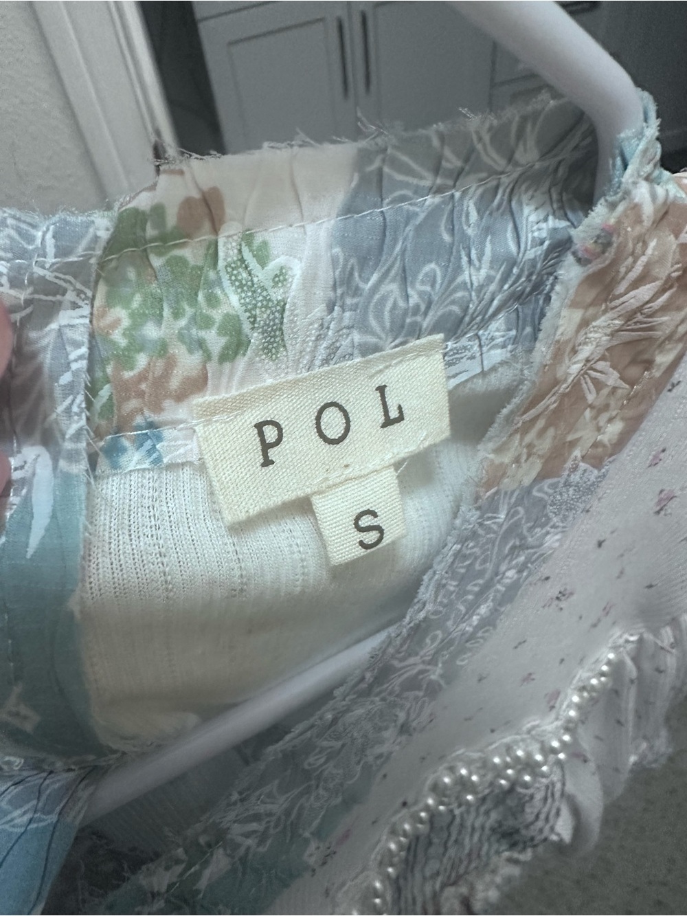 POL Boho Patchwork Tunic - Blue, Cream & Tan - Picture 3 of 5